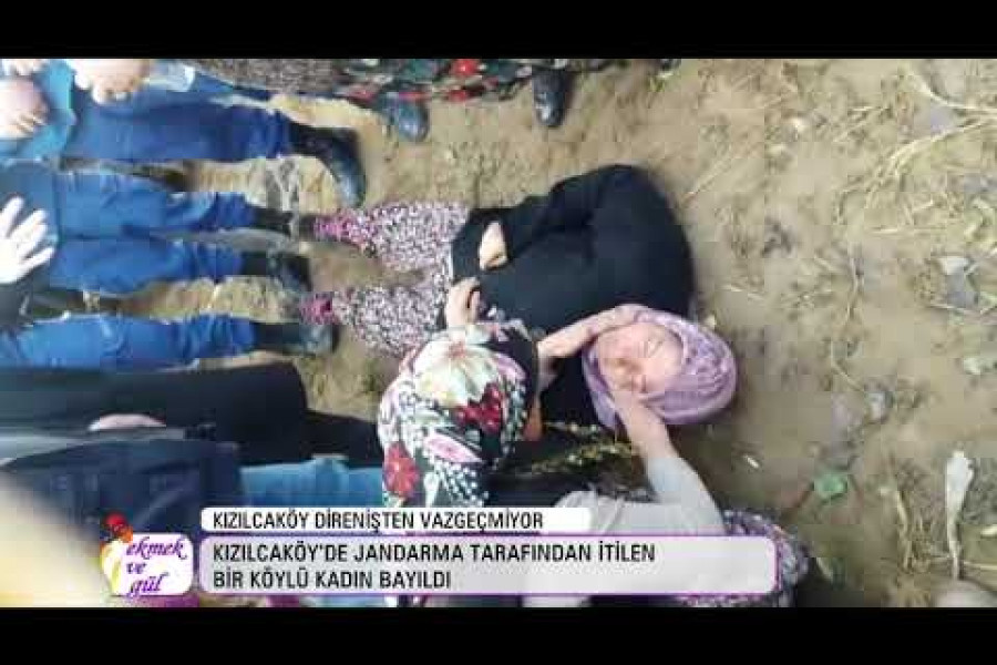 Kızılcaköy’de asker tarafından itilen bir köylü kadın bayıldı