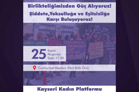 Kayseri Kadın Platformu 25 Kasım eylemi