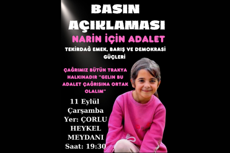 Çorlu'da kadınlar Narin için adalet çağrısı yapacak