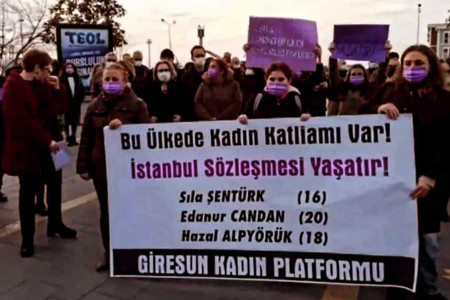 Giresun Kadın Platformu Sıla için eylem yaptı: Giresun’da Sıla için eylem: Katil bir kişi değil!