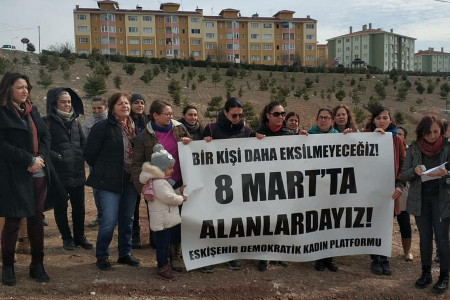 Eskişehir: Kadın cinayetlerinde hayatını kaybeden kadınlar anısına fidan diktiler