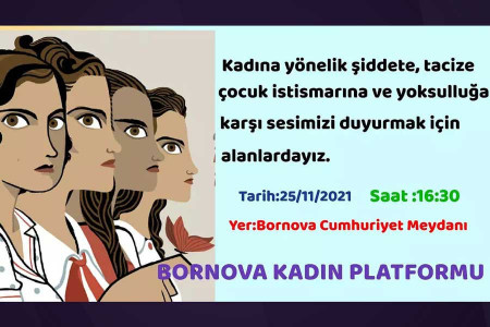 Bornova Kadın Platformu 25 Kasım eylemi