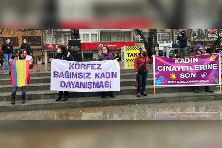Balıkesir Körfez Kadın Dayanışması, kadın cinayetlerini protesto etti