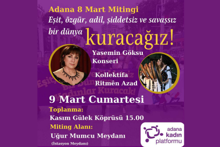 Adana'da kadınlar 8 Mart mitinginde buluşuyor