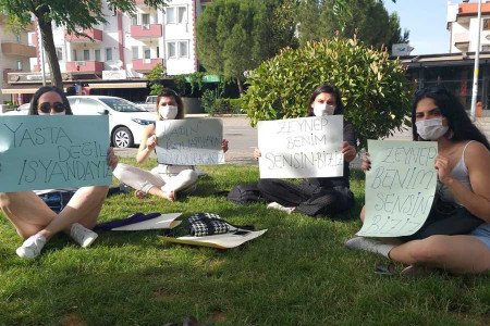 Muğla’da kadınlar Zeynep Şenpınar için oturma eylemi yaptı