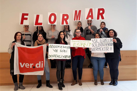 GÜNÜN DAYANIŞMASI: ver.di üyesi işçiler Flormar işçilerine selam gönderdi