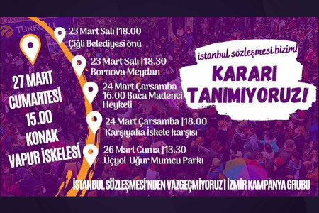 İstanbul Sözleşmesi’nden Vazgeçmiyoruz İzmir Kampanya Grubu eylemleri