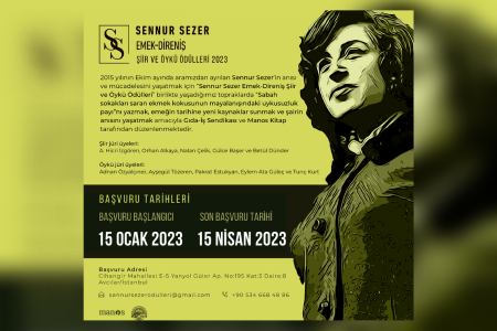 2023 Sennur Sezer Emek-Direniş Şiir ve Öykü Ödülleri için başvurular başladı