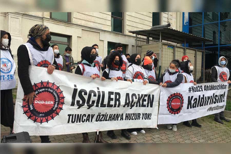 Migros depo işçileri TÜSİAD önünde eylem yaptı